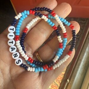 Tennessee Titans Inspired Beaded Bracelet Set